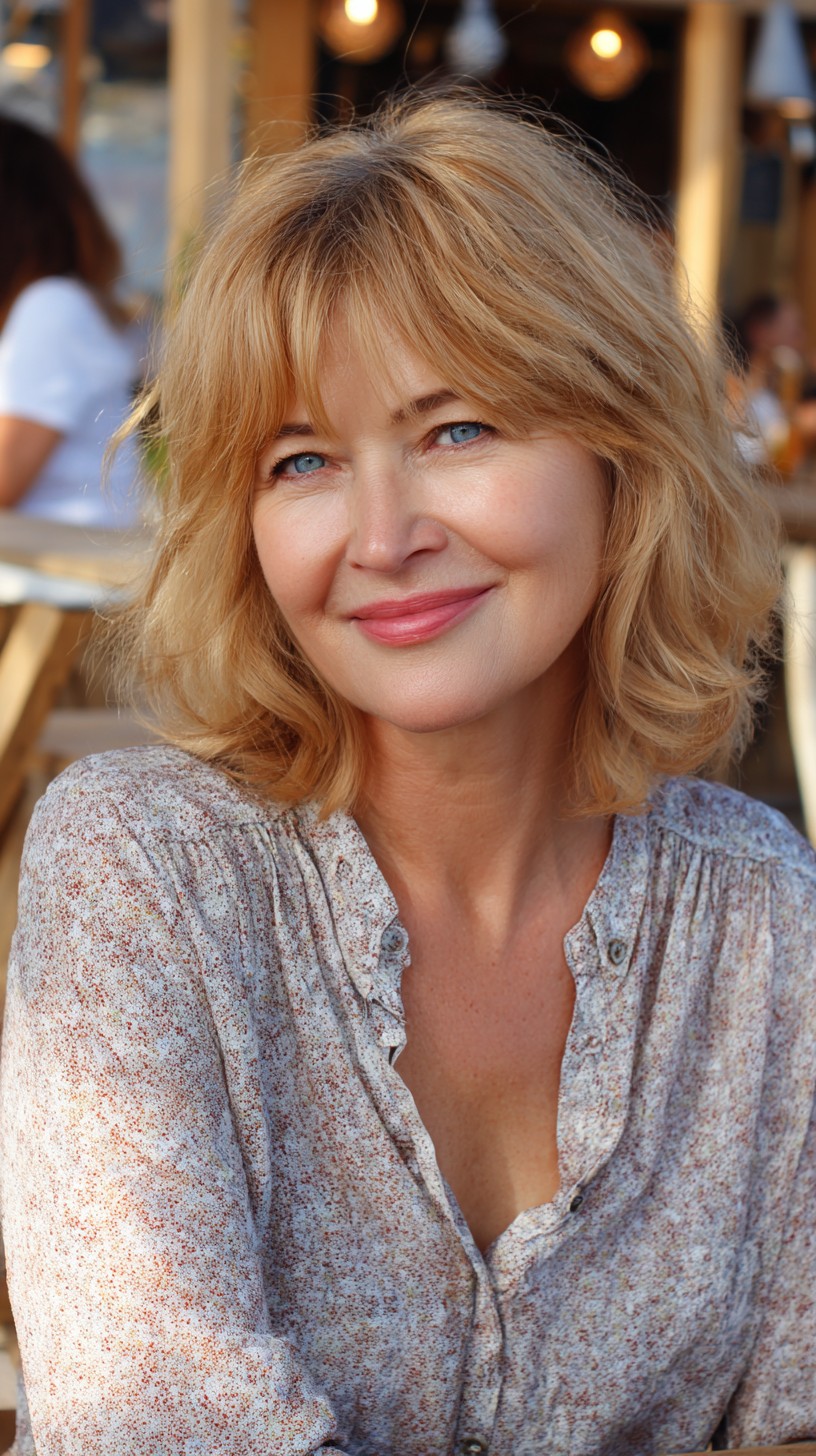 Soft Tapered Bottleneck Bob with Face-Framing Curtain Fringe
