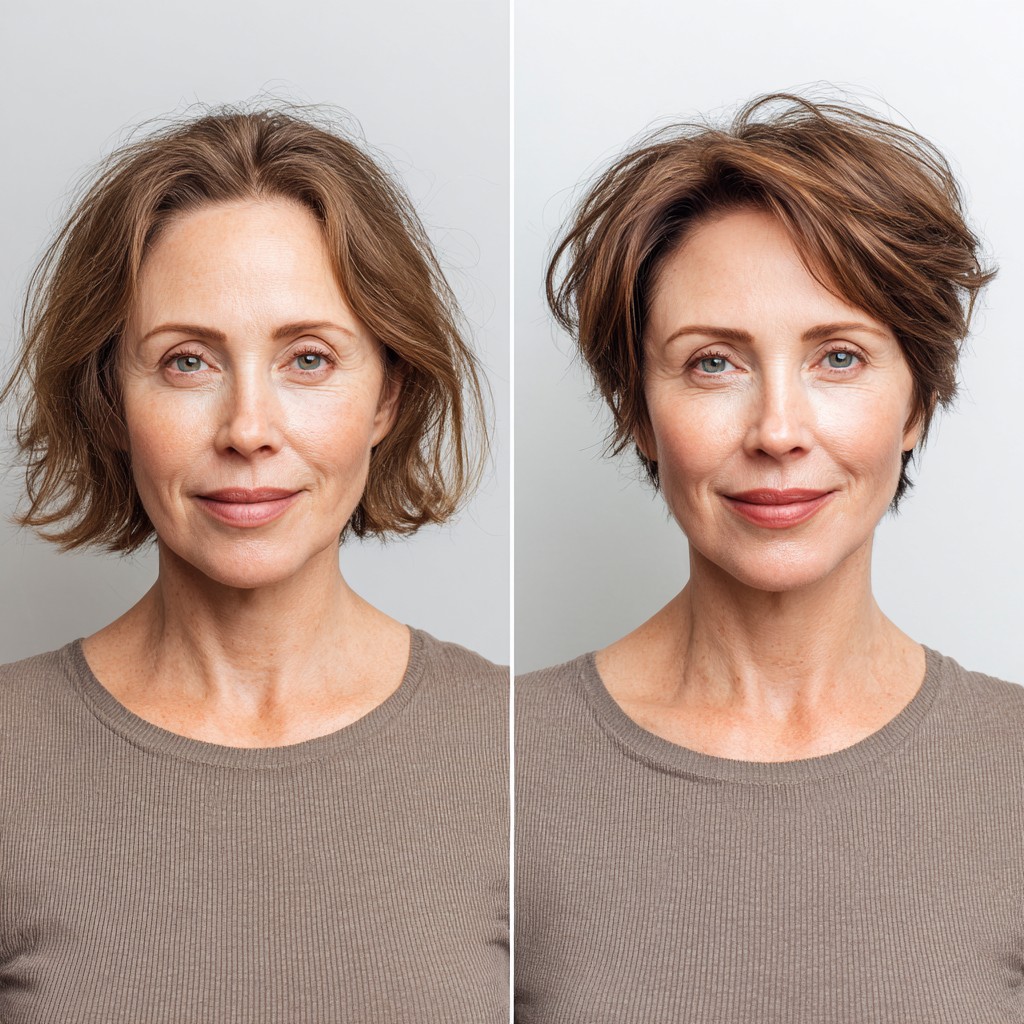 Volumizing Textured Pixie-Bob with Root Shadow and Side Curtain Fringe