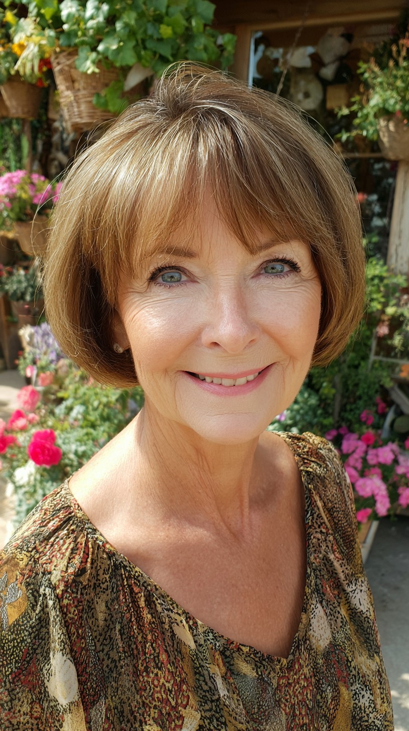 Lightly Textured Short Bob with Blended Silver Highlights