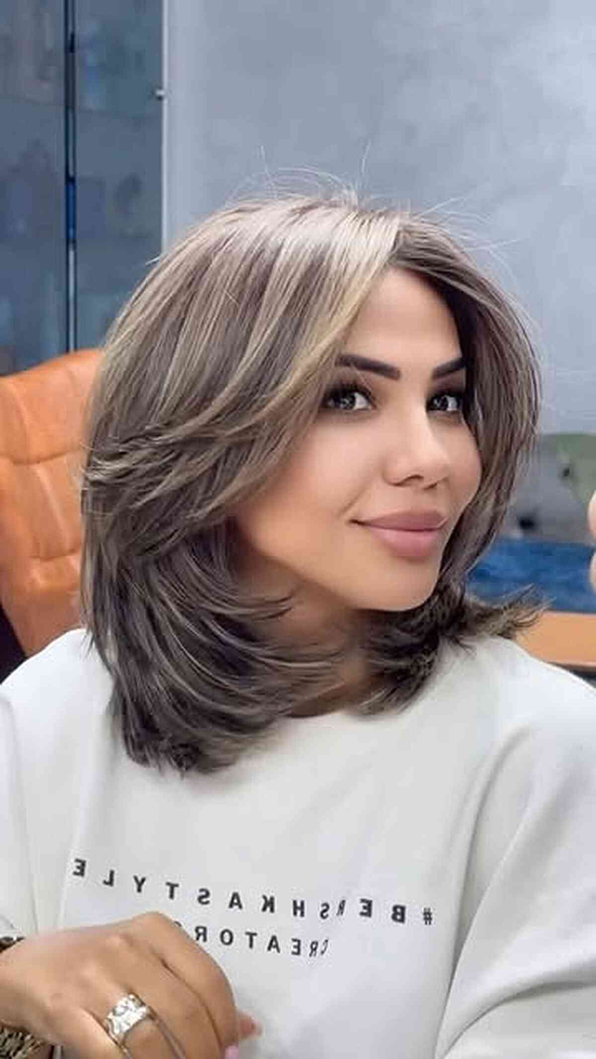 Smoky Ash Layered Shoulder Blowout
