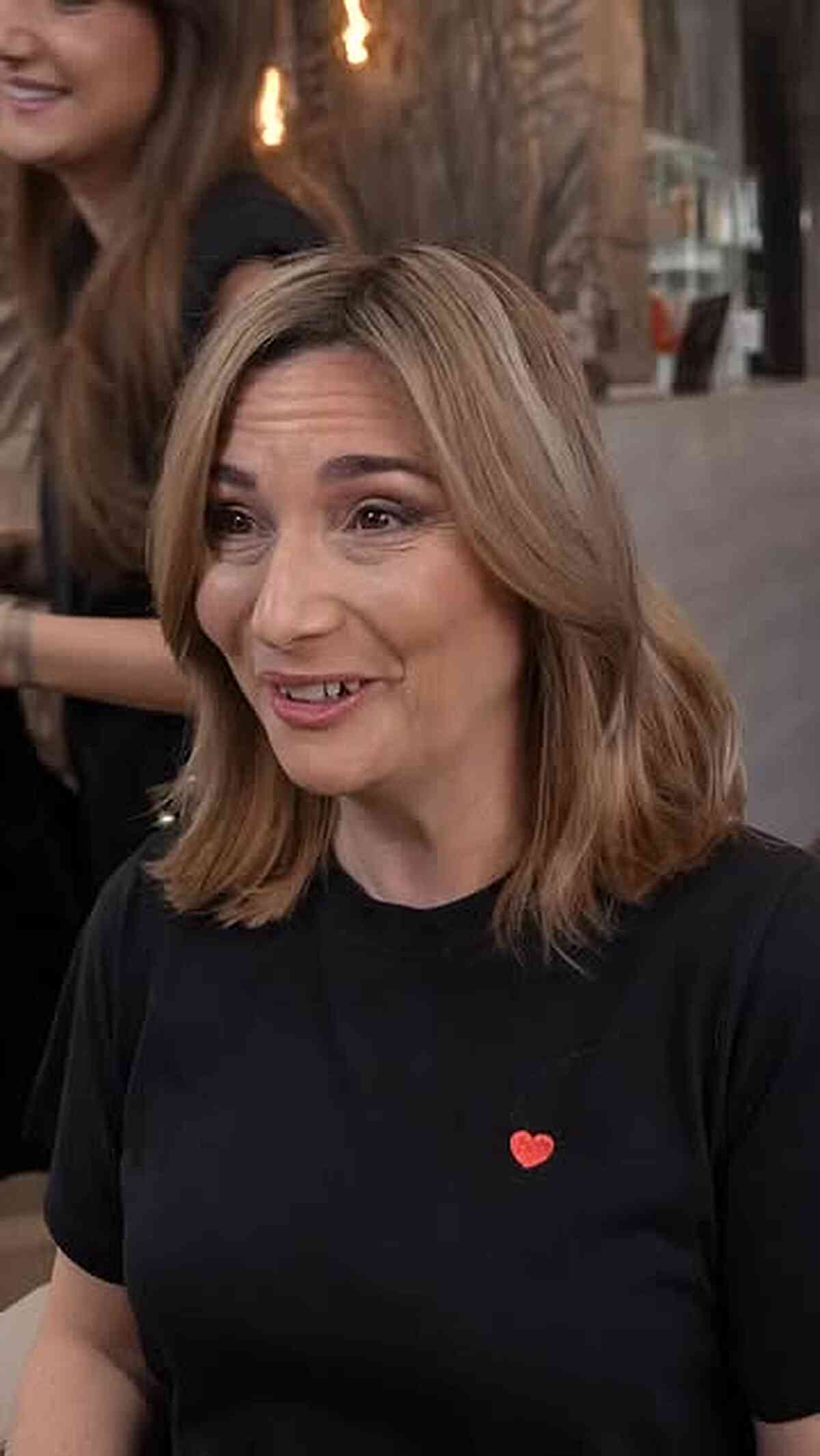 Soft Caramel Lob with Face Framing Layers