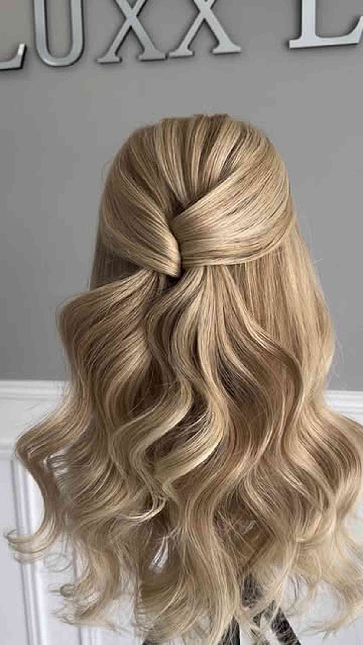 Twisted Crown Half Up Waves