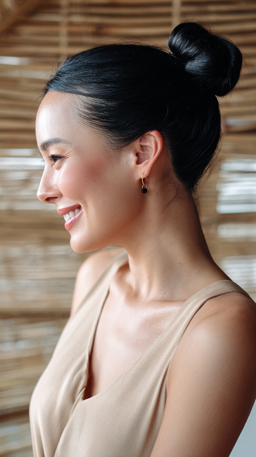 Sleek High Wrapped Knot with Polished Hairline