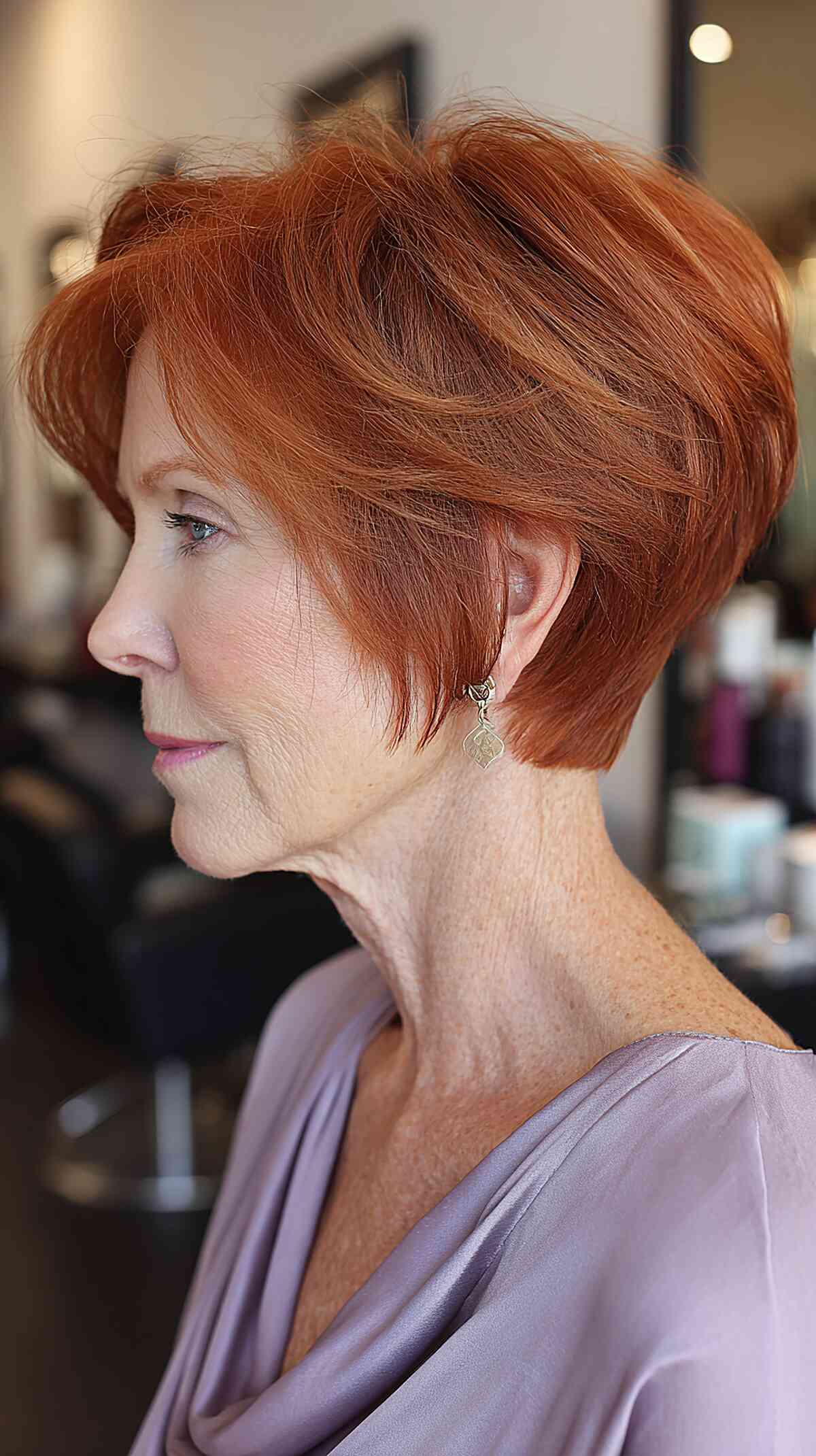 Stylish Angled Pixie Bob for Women Over 70