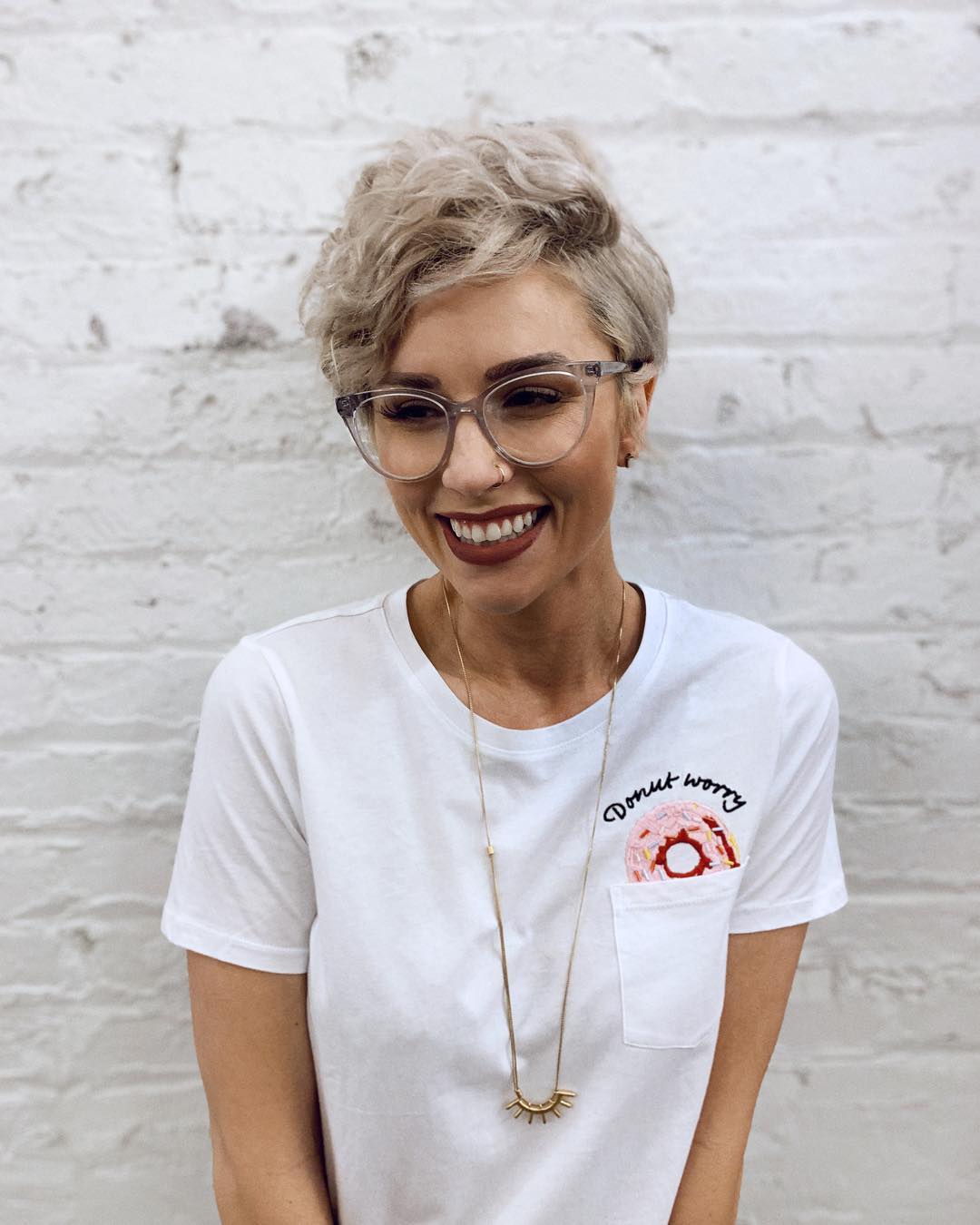 Ash-Platinum Curly-Top Pixie with Soft Taper and Root Shadow