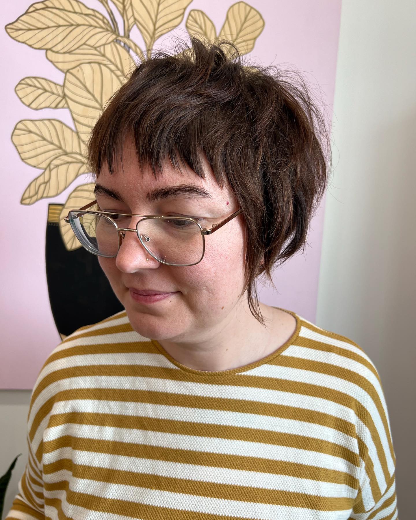 Choppy Chocolate Pixie with Micro Fringe and Lifted Crown