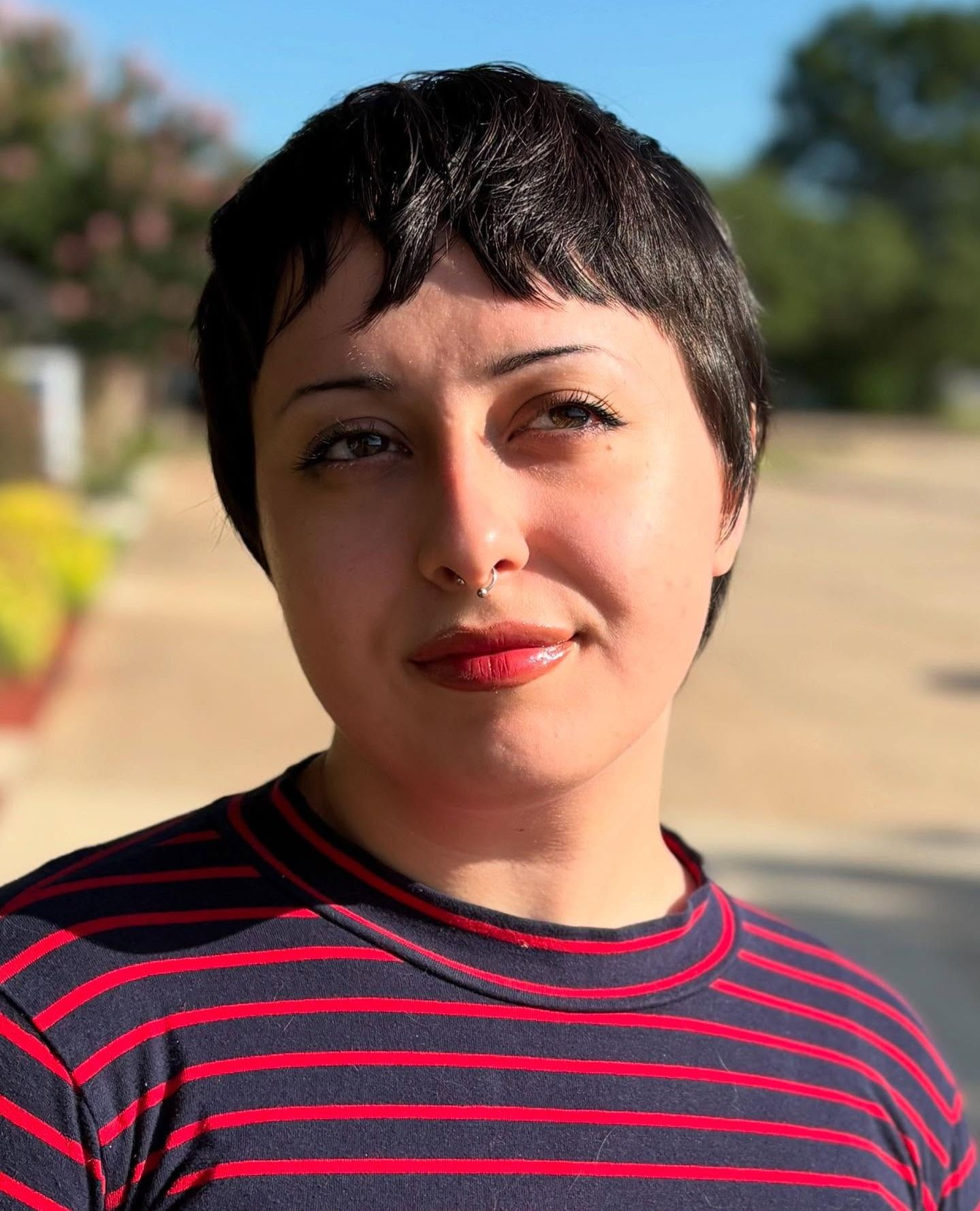 Choppy Micro-Pixie with Pointed Micro-Fringe and Low Taper