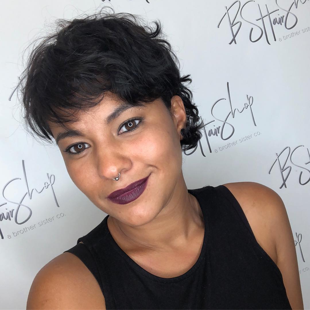 Short Wavy Pixie with Curled Nape and Soft Wispy Fringe