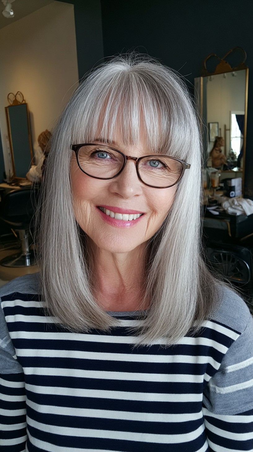 Sleek Shoulder-Grazing Cut with See-Through Blunt Bangs