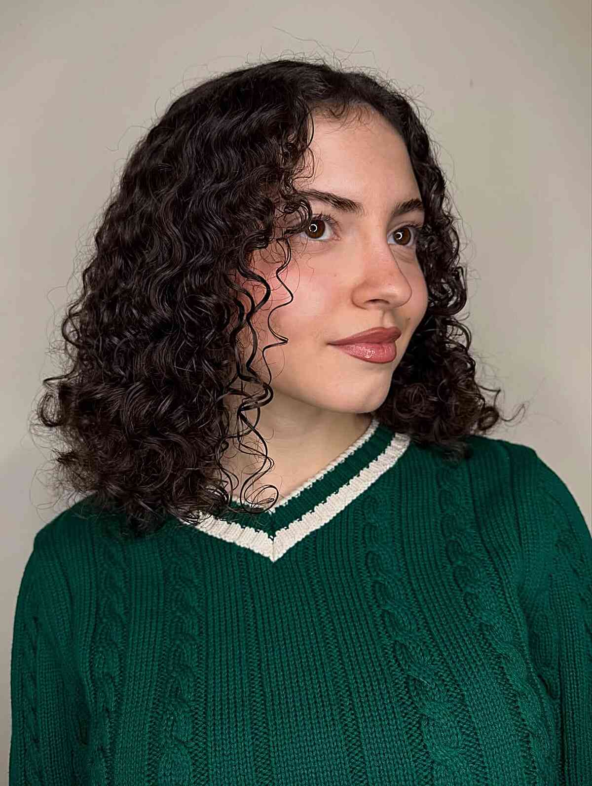 Curly Shag Lob with Defined Curls