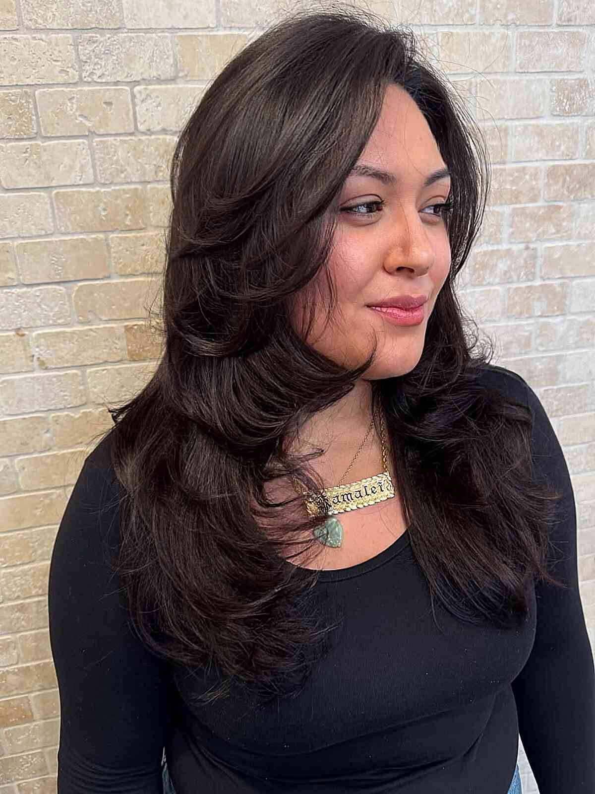Long Layered Brunette Hair with Volume