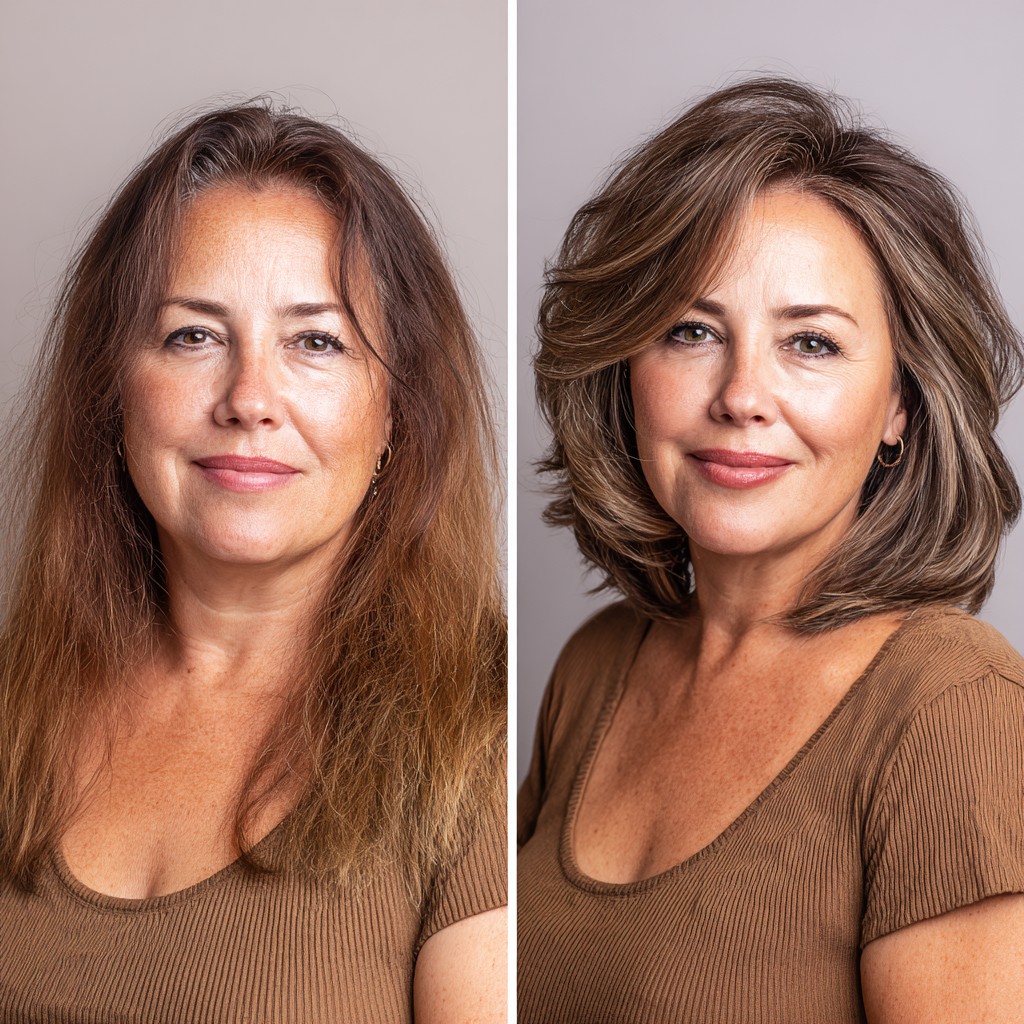 Root-Shadowed Shoulder-Grazing Lob with Stacked Face-Framing Layers