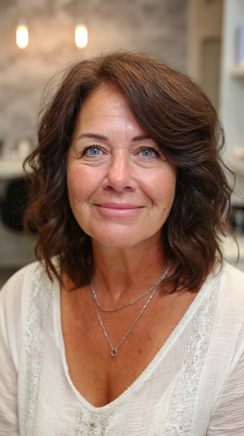 Rooted Chestnut Mid-Length Layers with Lifted Crown