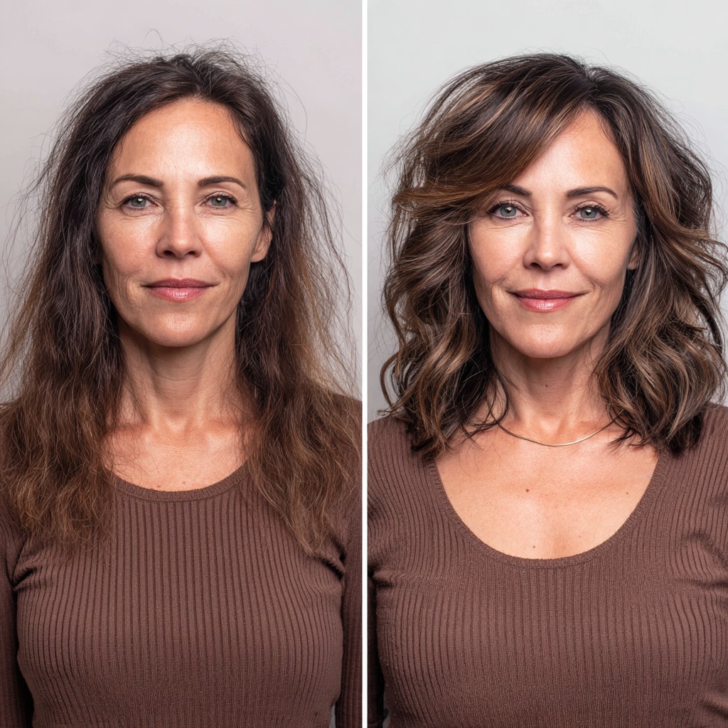 Shoulder-Grazing Waves with Face-Framing Micro-Layers and Root Smudge