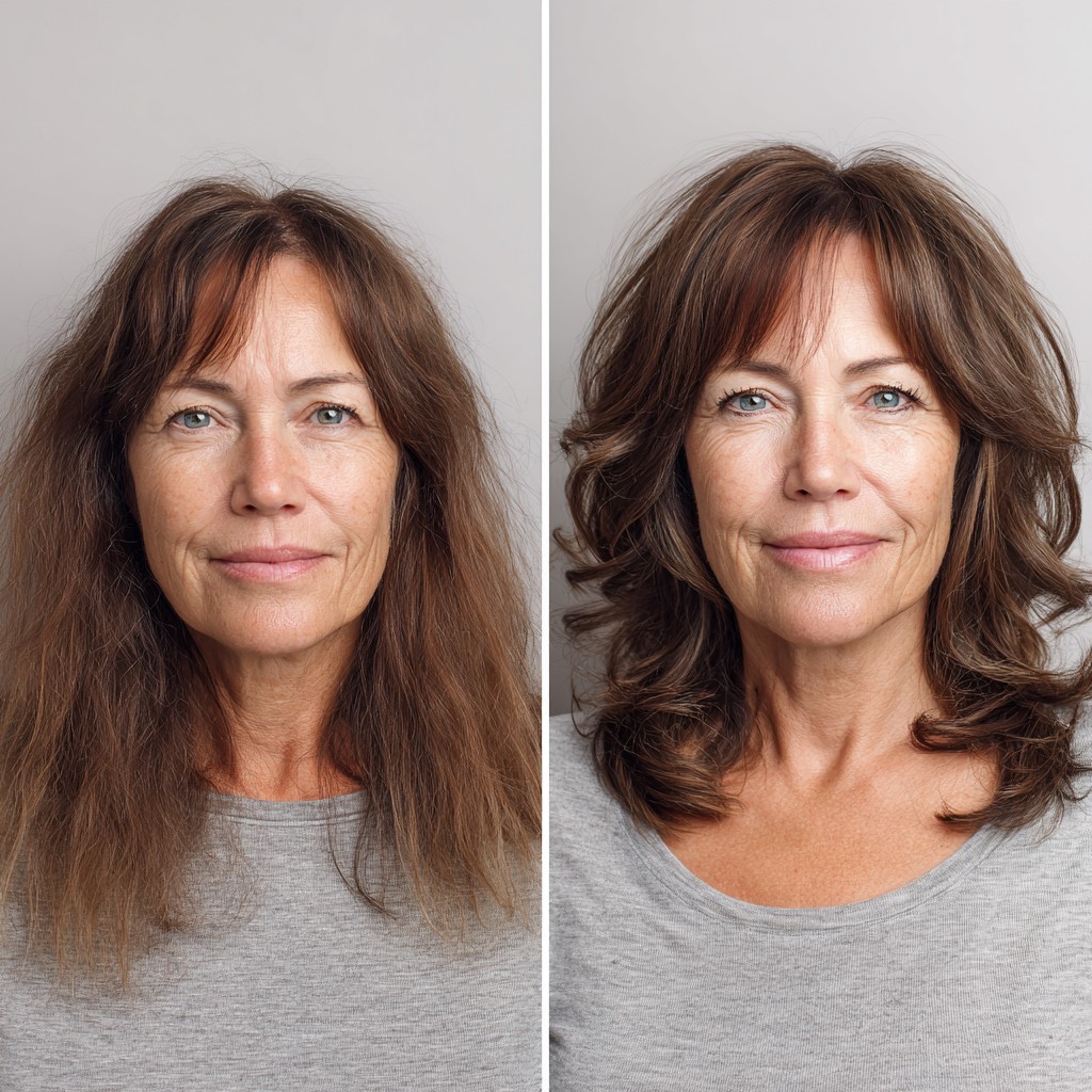 Soft Layered Shoulder-Length Cut with Face-Framing Curtain Bangs