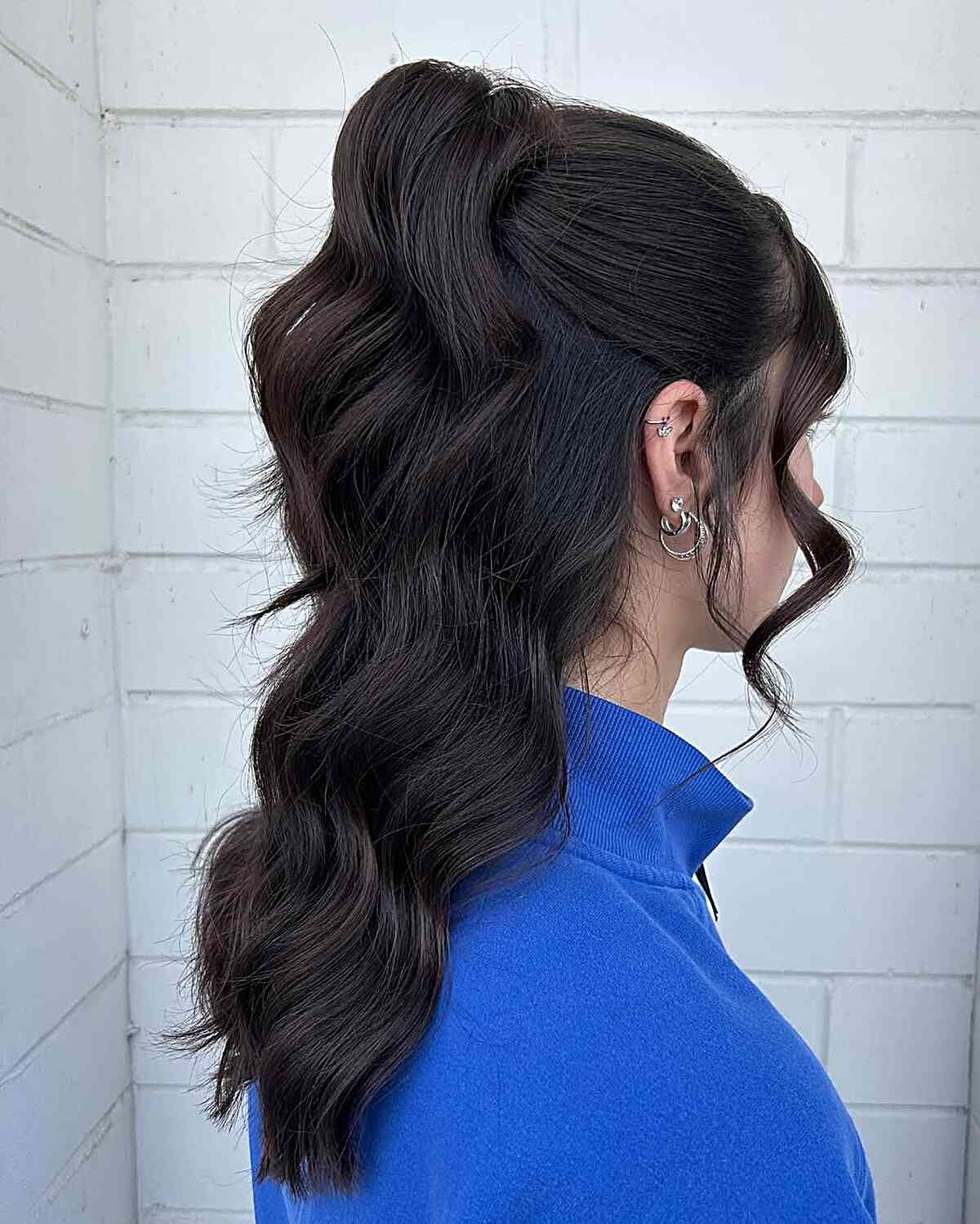Textured Half Up Half Down with Loose Waves