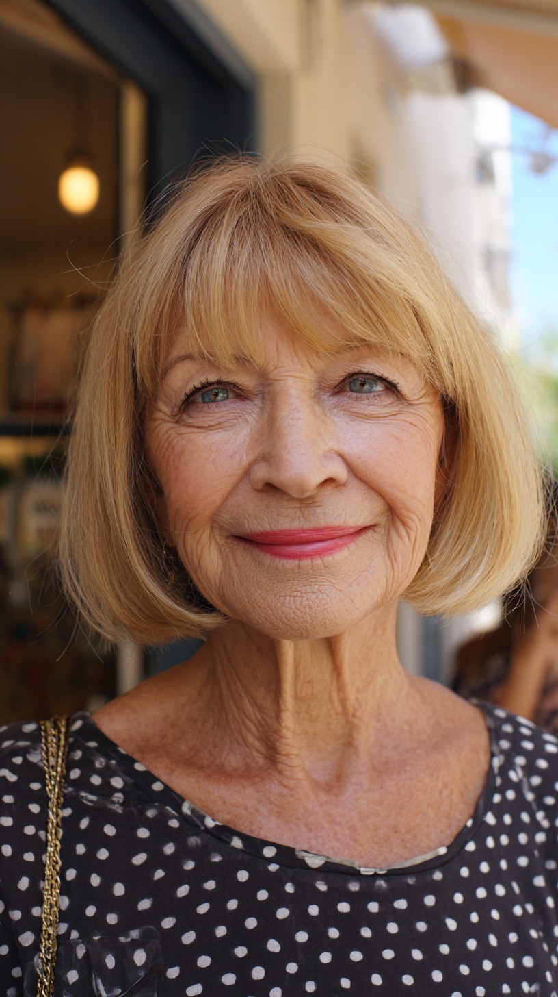 Classic Inverted Chin-Length Bob with Soft Micro-Fringe