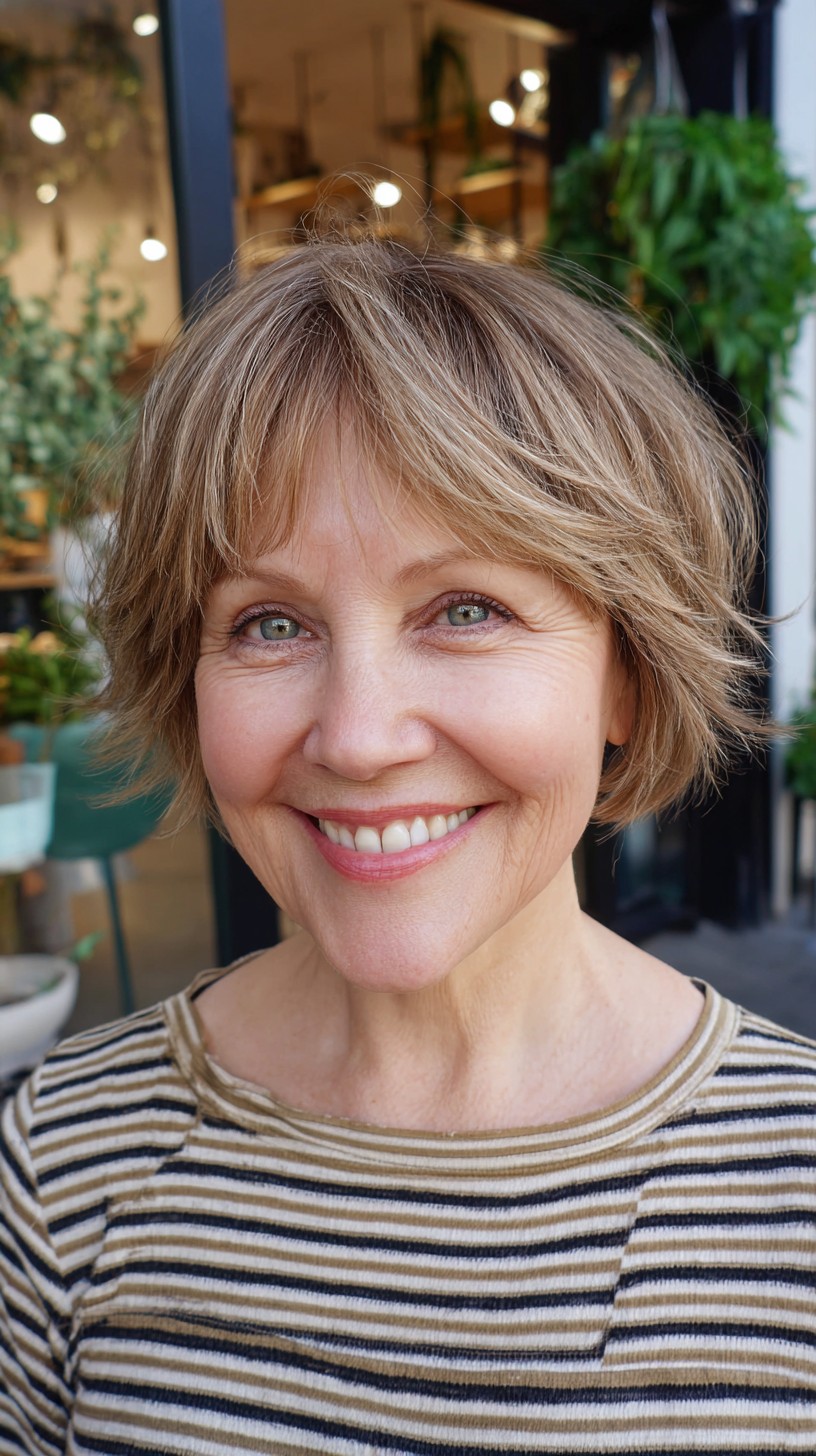 Modern Tousled Short Shag with Wispy Micro-Bangs