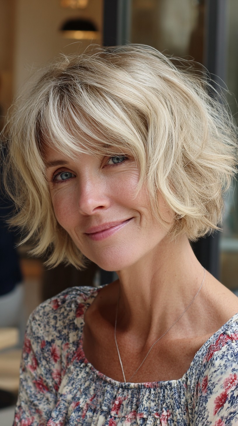 Piecey Airy Jaw-Length Shag with Soft Curtain Bangs