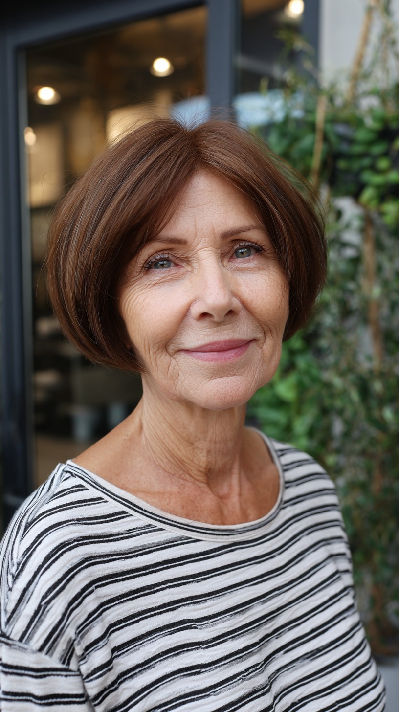 Rounded Stacked Chin-Length Bob with Soft Face-Framing Layers