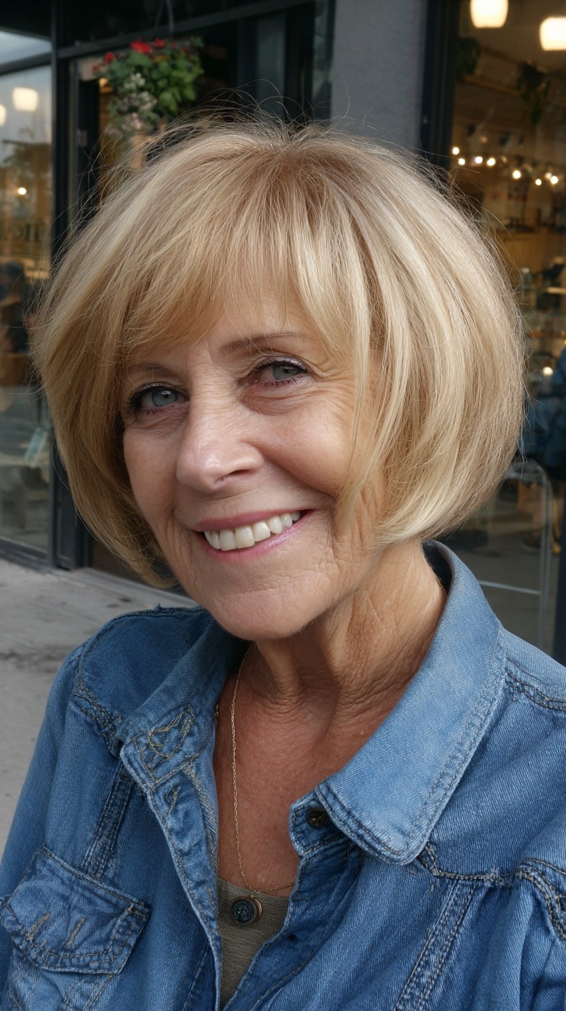 Short Rounded Bob with Soft Side Bangs