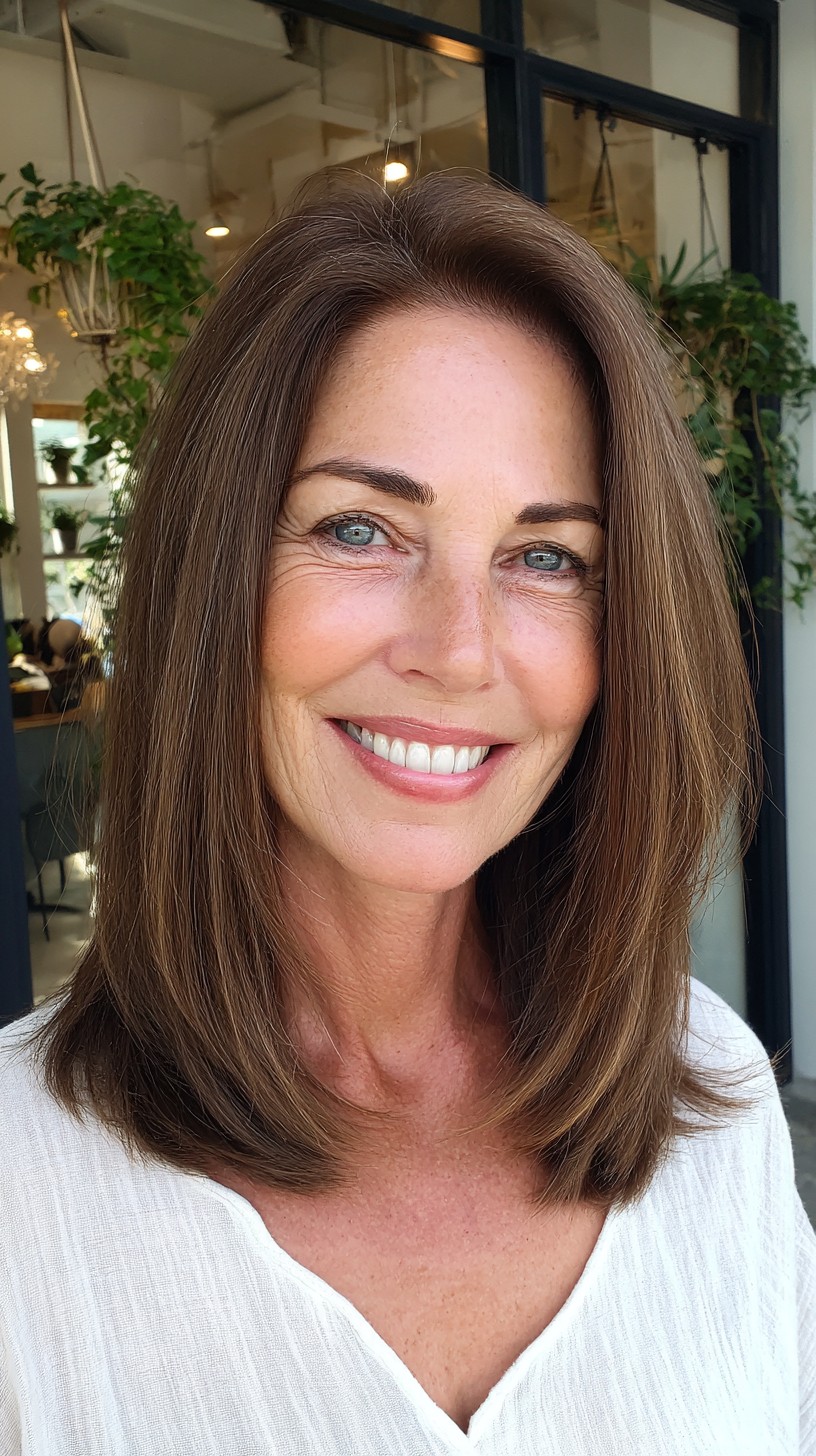 Sleek Collarbone-Skimming Layered Lob with Soft Internal Layers