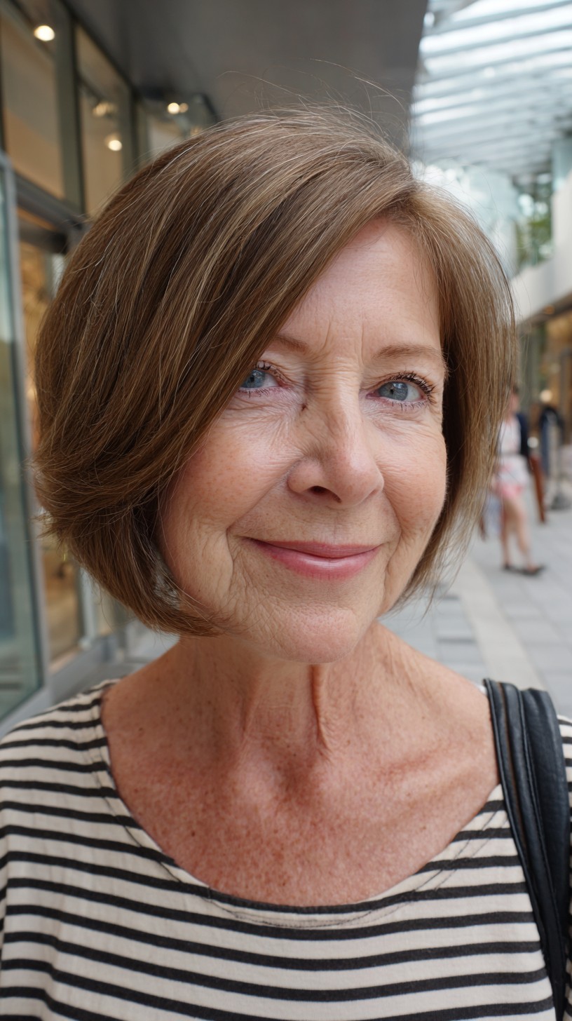 Soft Angled Chin-Length Bob with Face-Framing Ash Highlights