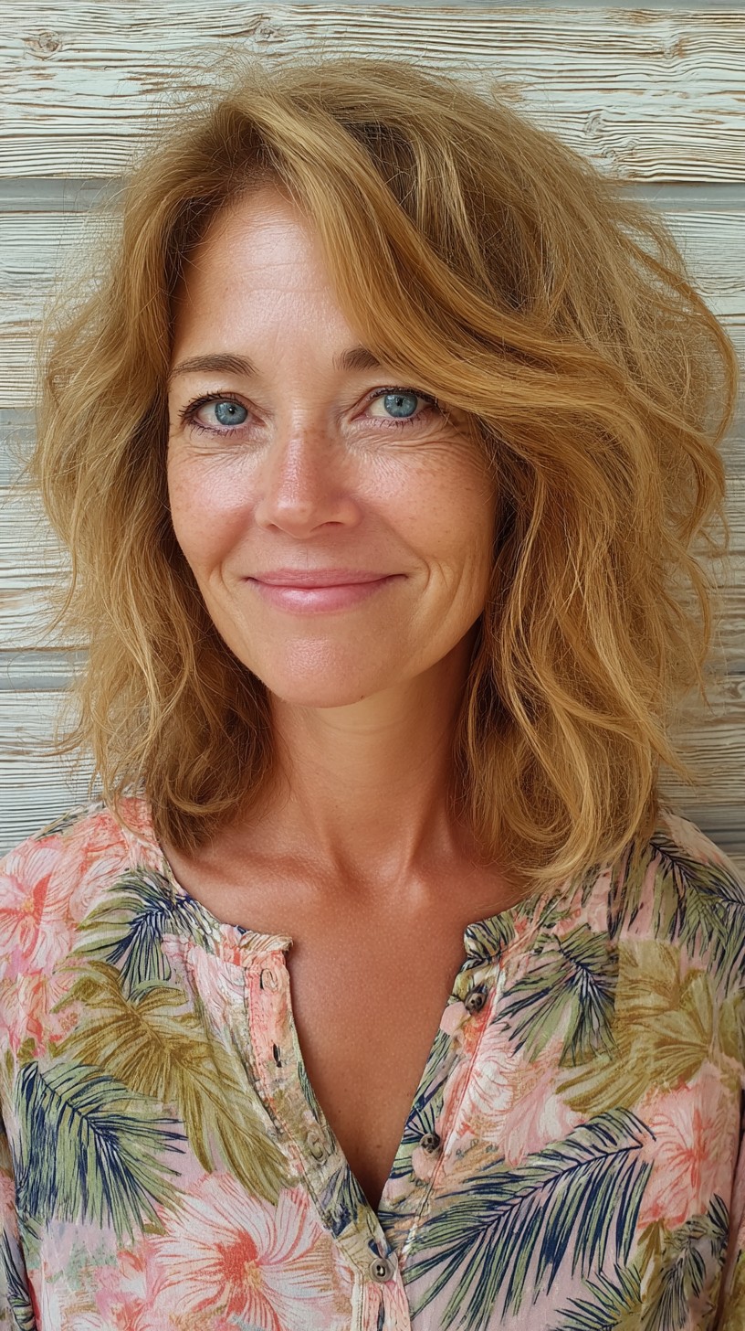 Tousled Shoulder-Grazing Layered Lob with Curtain Fringe