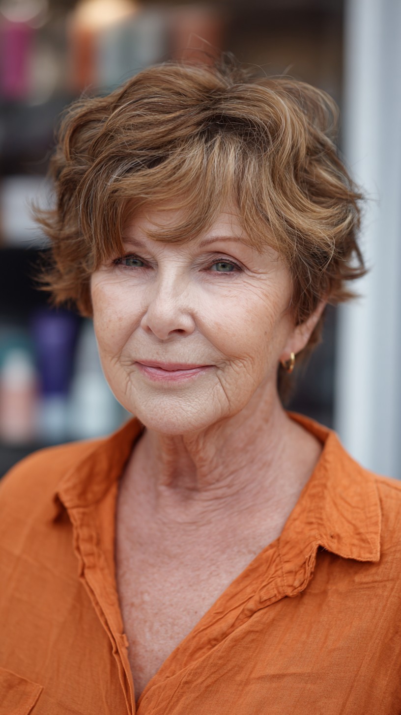 Airy Layered Pixie with Side-Swept Fringe and Crown Lift