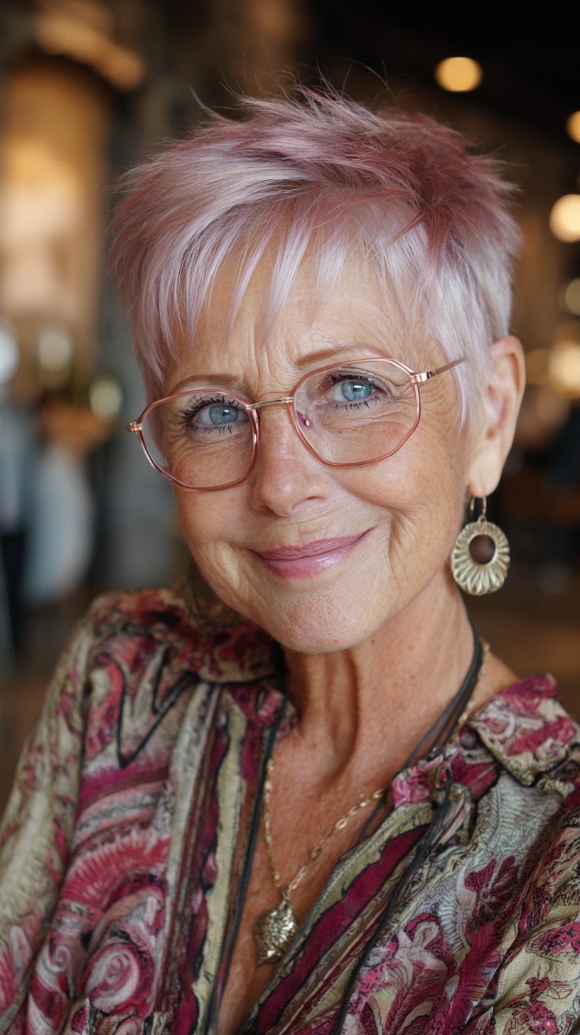 Icy Pastel Pixie with Tapered Sides and Soft Fringe