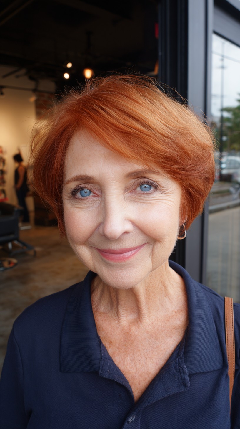 Rounded Copper Pixie with Soft Side Sweep