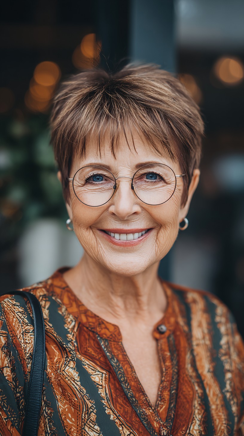 Short Feathered Pixie with Micro Fringe and Crown Lift
