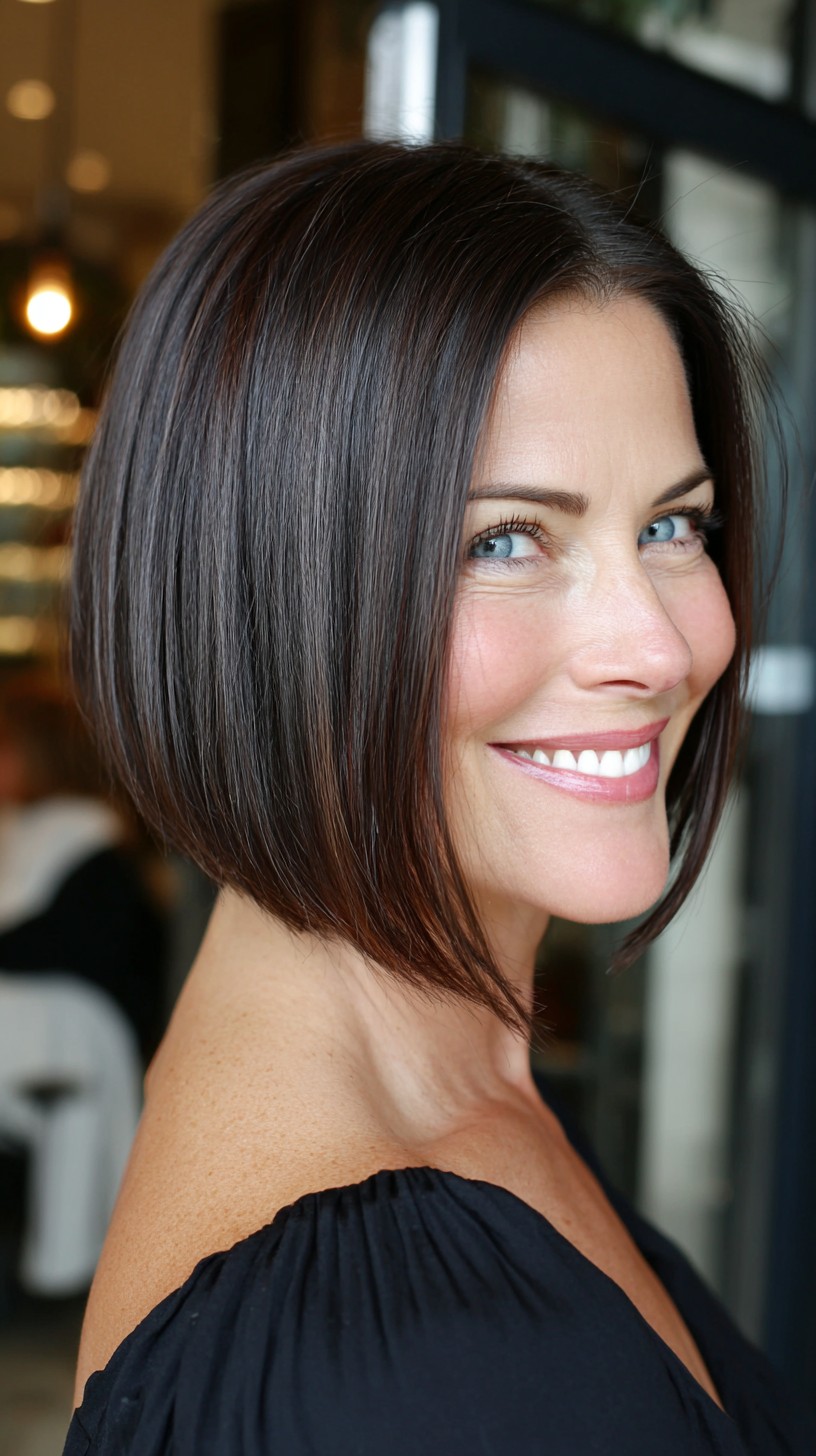 Sleek Forward-Weighted Jaw-Grazing Bob