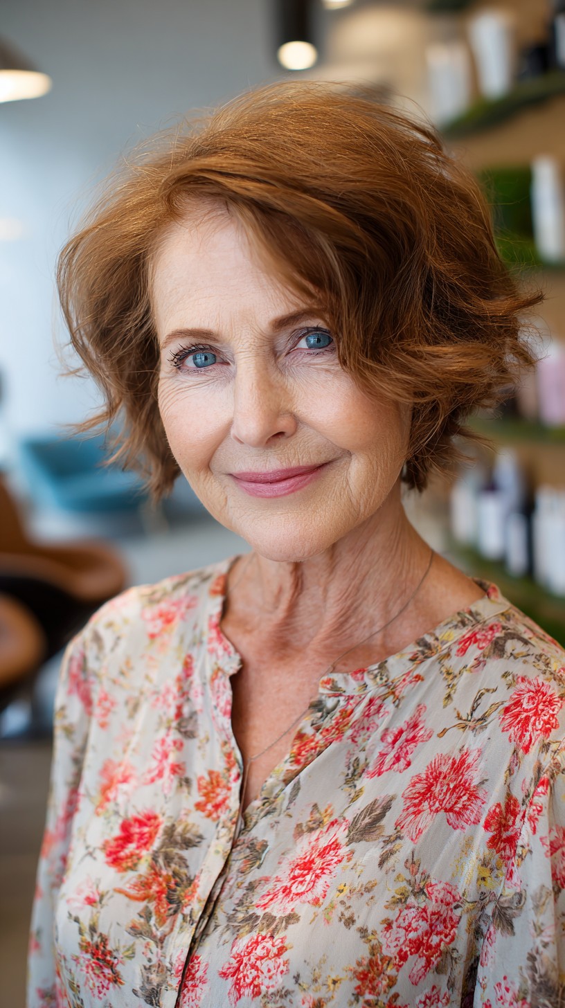 Soft Copper Layered Pixie-Bob with Side-Swept Texture