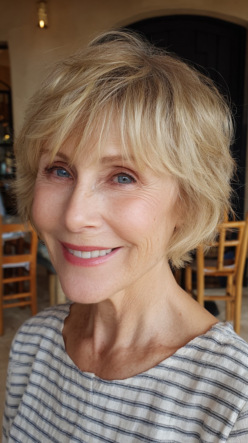 Soft Shaggy Pixie-Bob with Feathered Micro-Fringe