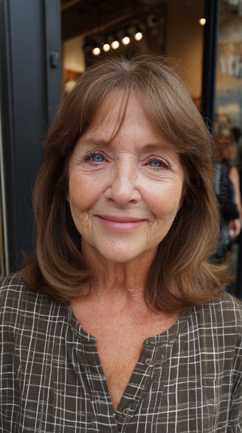 Soft Shoulder-Grazing Long Bob with Wispy Curtain Micro-Bangs
