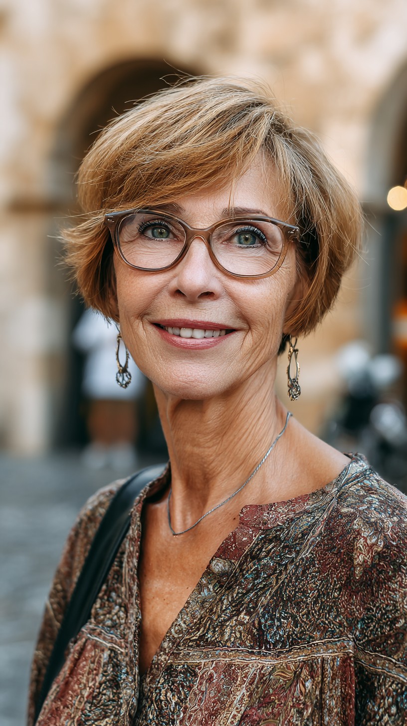 Soft Side-Swept Pixie with Glasses-Friendly Layers
