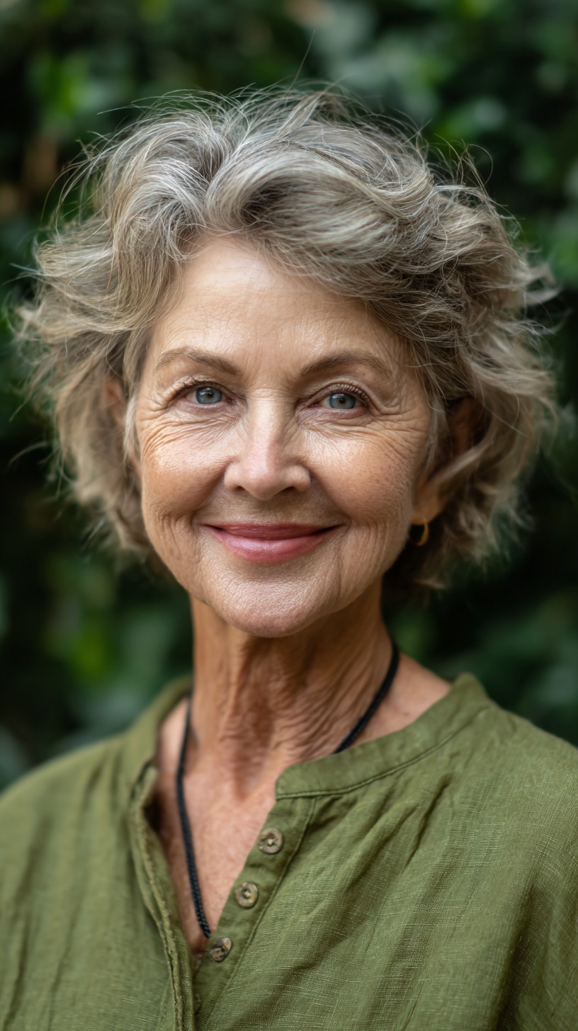 Soft Silver Wavy Pixie-Bob with Airy Lifted Crown