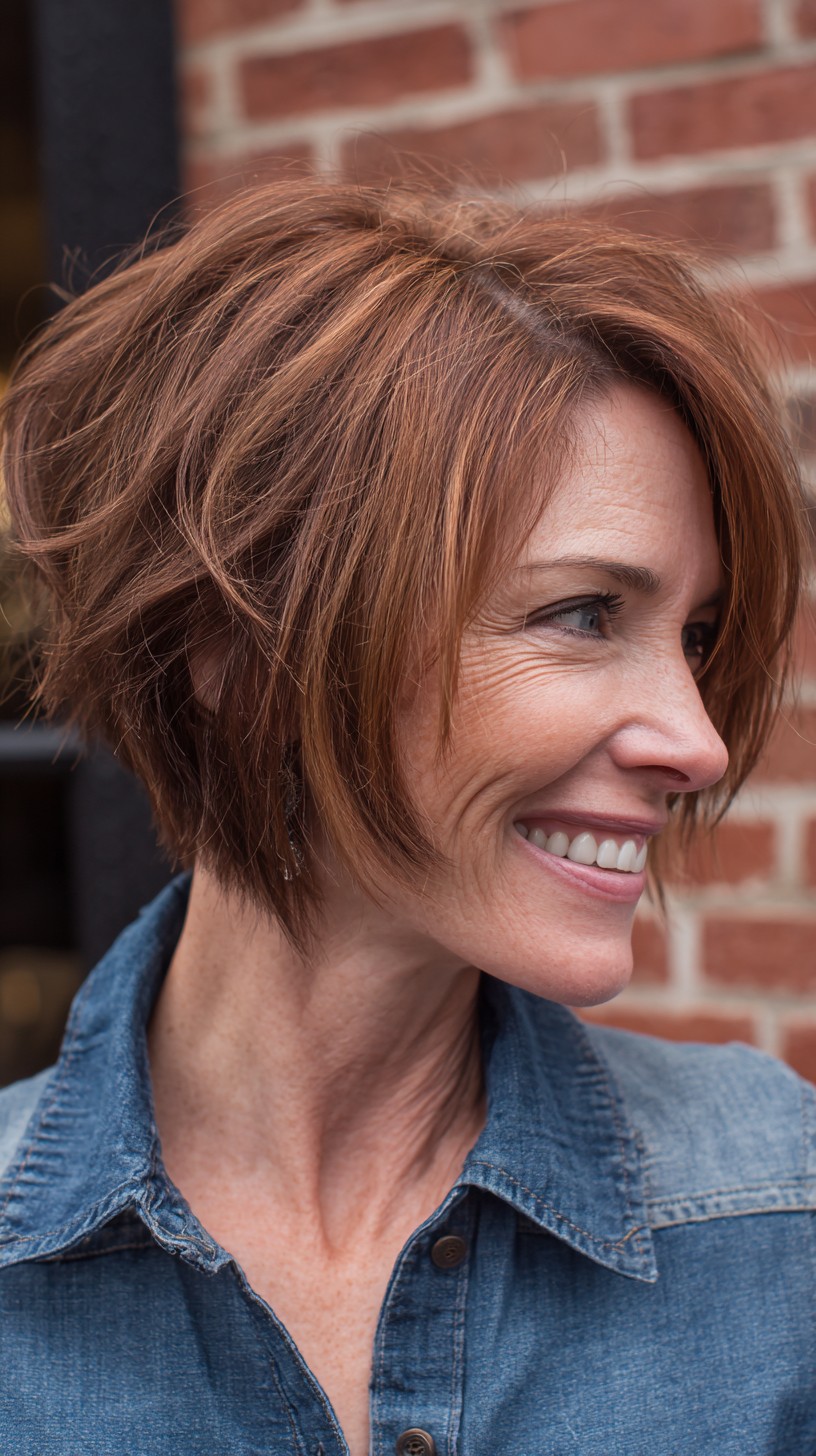 Textured Jaw-Grazing Angled Bob with Soft Face-Skimming Layers