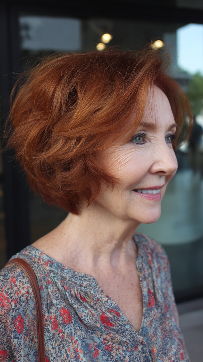 Voluminous Angled Layered Bob with Face-Framing Flicks
