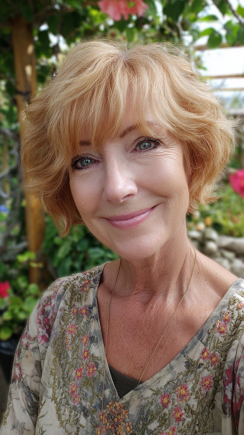 Copper Blended Ripple Bob with Soft Feathery Fringe