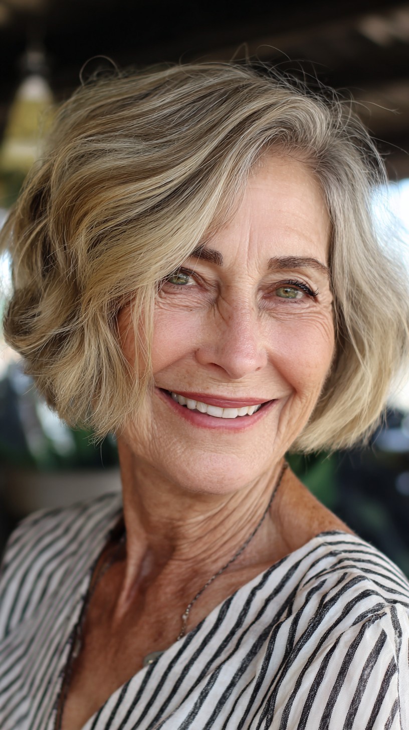 Side-Parted Ripple Bob with Soft Interior Graduation
