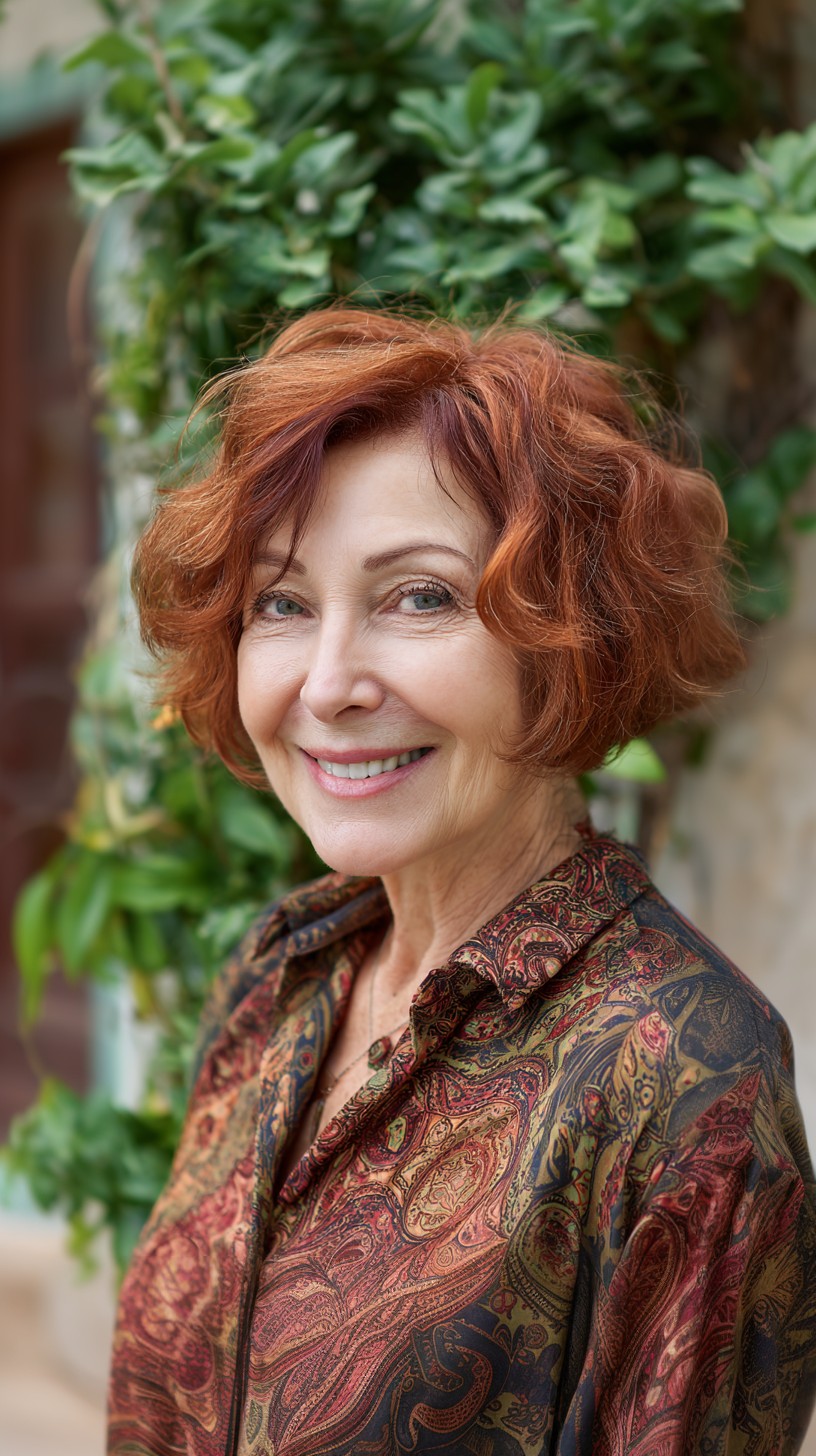 Textured Copper Ripple Bob with Interior Graduation