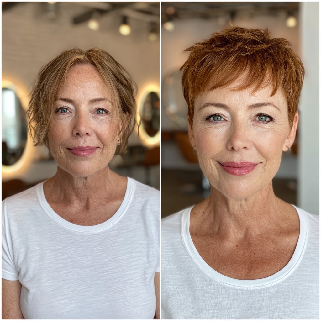 Choppy Copper Pixie with Lifted Crown and Soft Feathered Fringe