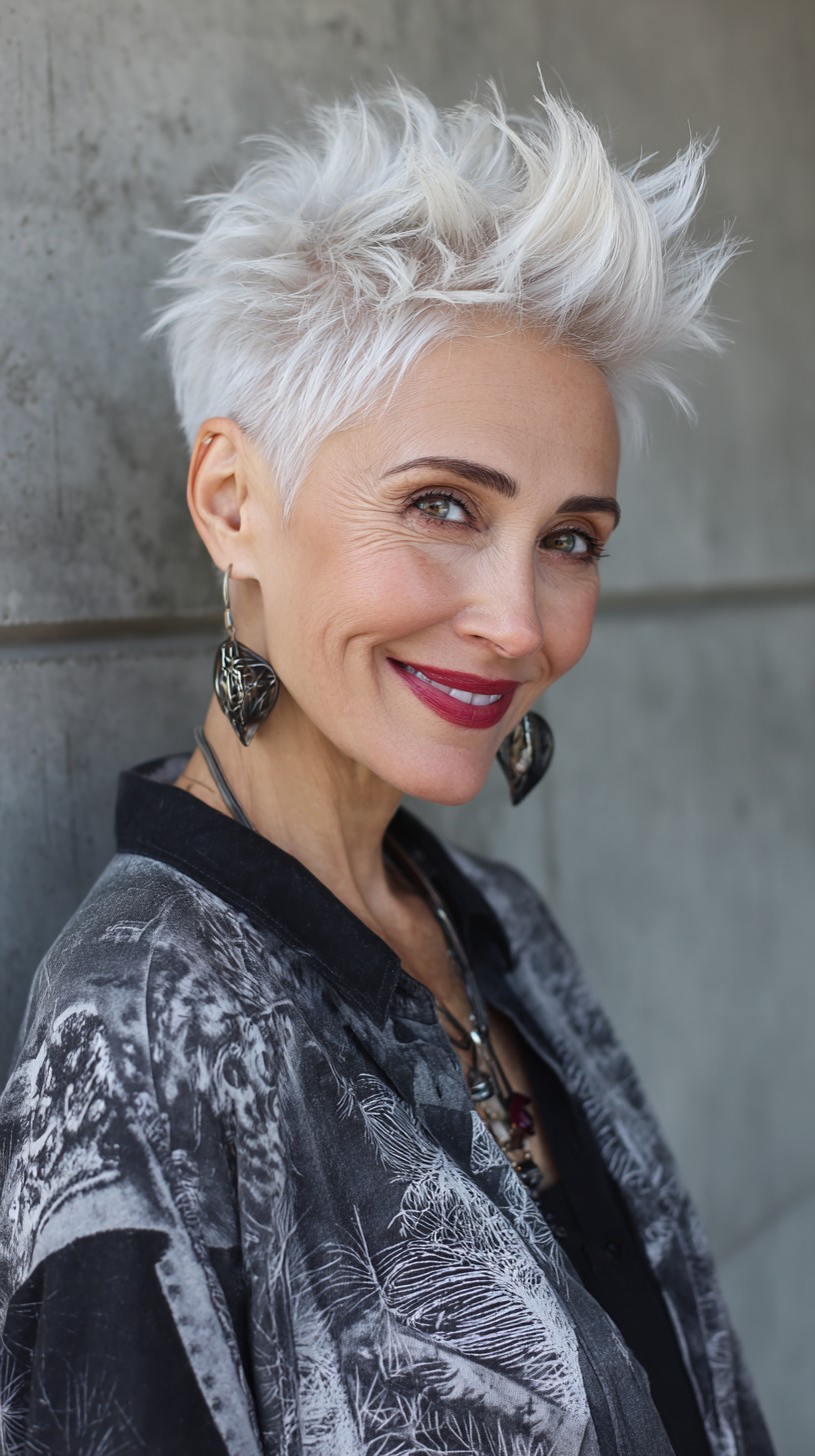 Platinum Pixie with Sculpted Spiky Crown