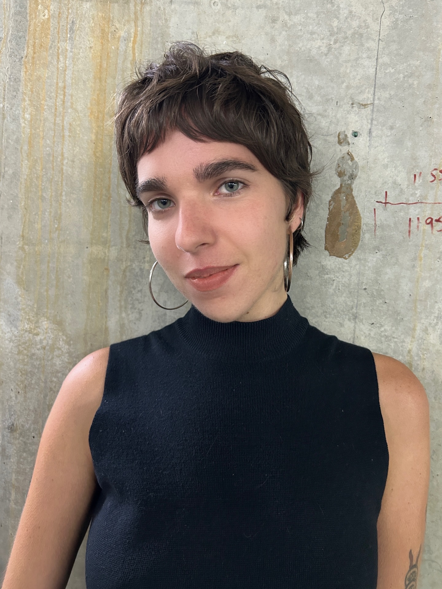 Short Choppy Pixie with Cropped Curtain Fringe and Tapered Nape