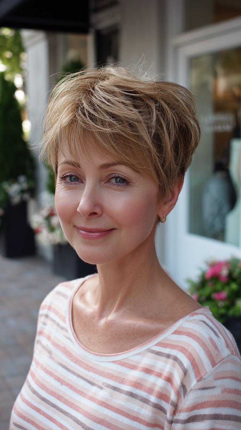 Short Layered Pixie with Wispy Micro Bangs