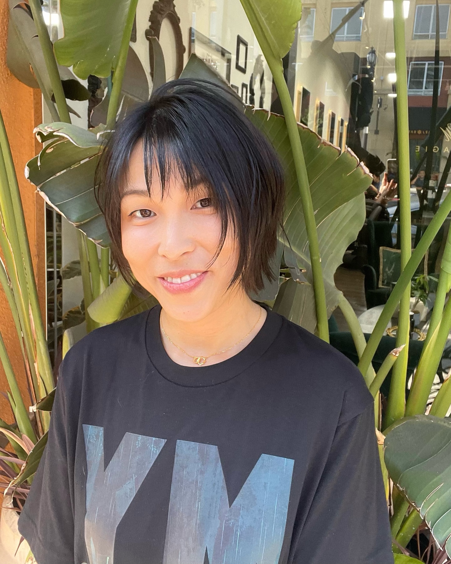 Short Razor-Textured Bob with Soft Curtain Fringe