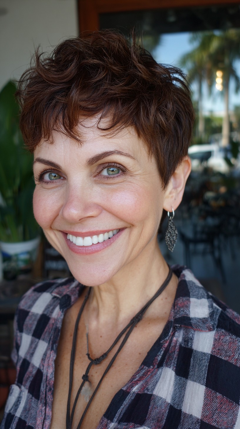 Cropped Sculpted Pixie with Soft Crown Wave