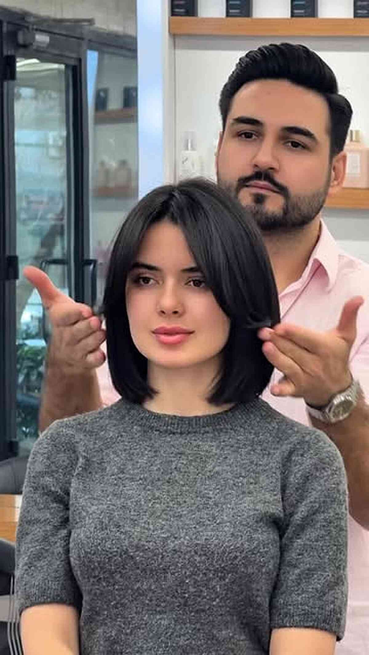 Sleek Dark Blunt Precision Bob